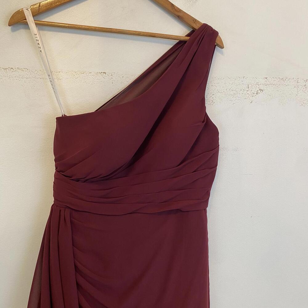 AZAZIE Burgundy Latrice maxi bridesmaids dress sz 6 - Picture 4 of 7